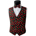 Red and Green Chilli Peppers Vest and Bow Tie Set